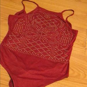 🌟PRICD DROP🌟CHARLOTTE RUSSE suede body suit!